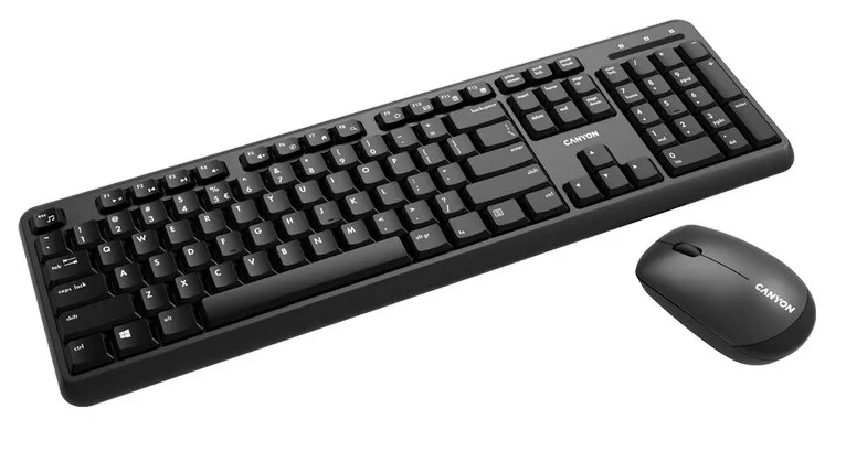 Set Tastatură + Mouse Canyon W20, Fără fir, Negru