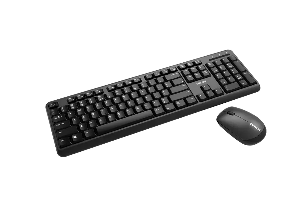 Set Tastatură + Mouse Canyon W20, Fără fir, Negru