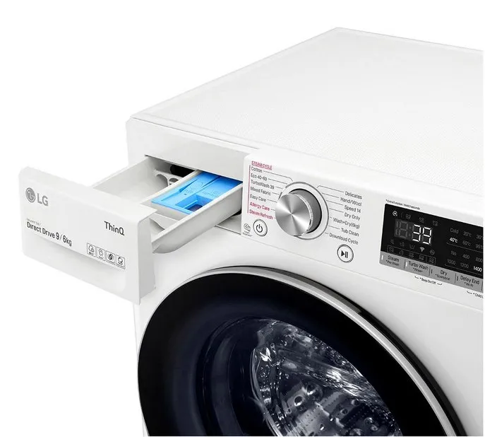 Mașină de spălat cu uscător LG F4DV709S1E, 9 kg, Alb