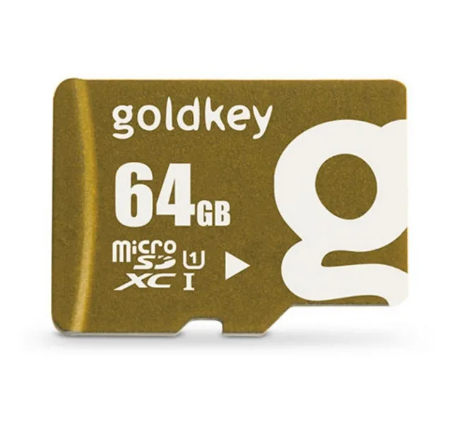 .64GB MicroSD (Class 10)  UHS-I (U1) +SD adapter, Goldkey (R/W:95/20MB/s)