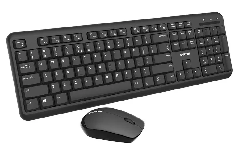 Set Tastatură + Mouse Canyon W20, Fără fir, Negru