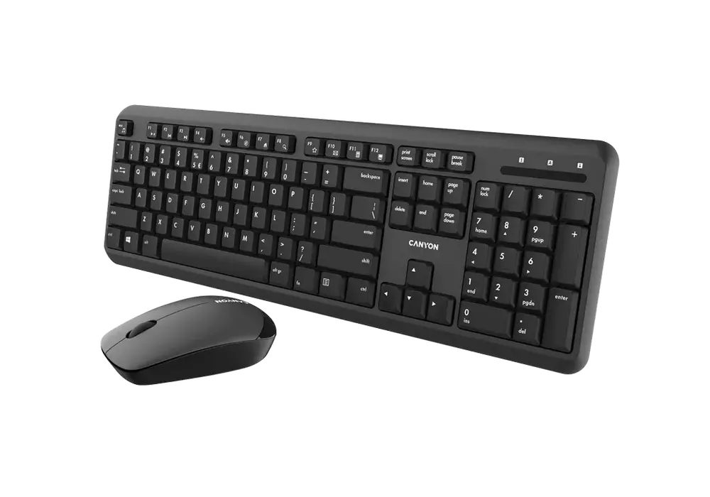Set Tastatură + Mouse Canyon W20, Fără fir, Negru