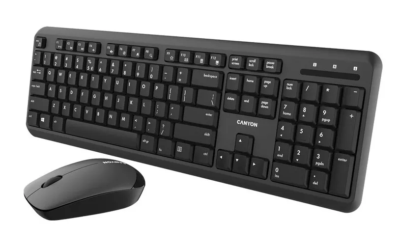 Set Tastatură + Mouse Canyon W20, Fără fir, Negru