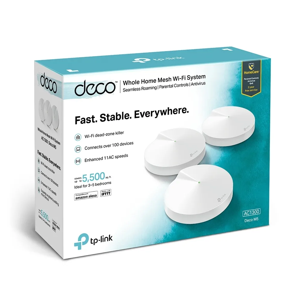 Sistem Wi-Fi Mesh TP-LINK Deco M5 (3-Pack), Alb
