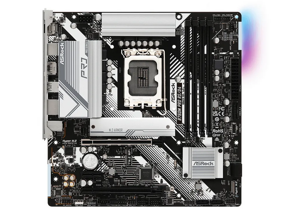 Placă de bază ASRock B760M Pro RS/D4, LGA1700, Intel B760, Micro-ATX