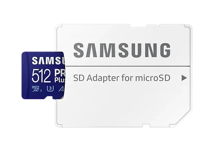 512GB MicroSD (Class 10) UHS-I (U3) +SD adapter, Samsung PRO Plus 