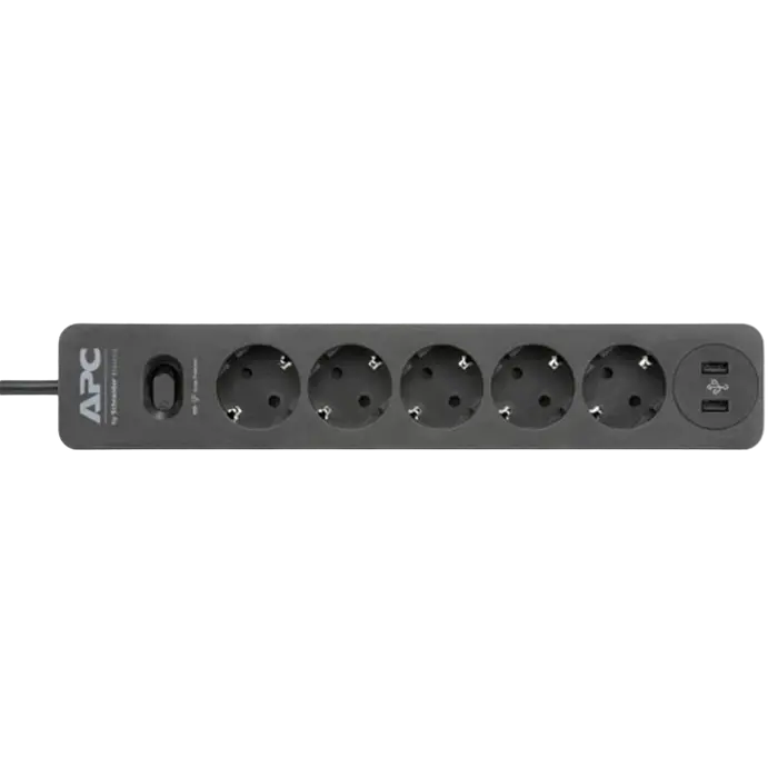 Prelungitor electric APC Essential SurgeArrest PME5U2B-RS, 5 Prize, 1,52m, Negru
