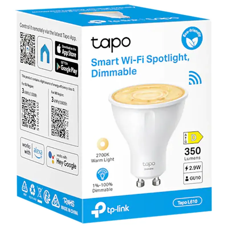 Bec cu LED TP-LINK Tapo L610, GU10, Alb