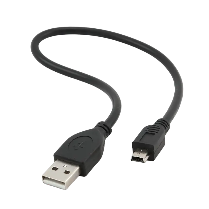 Cable de date Cablexpert CCP-USB2-AM5P-1, USB Type-A (F)/Mini-USB, 0,3m, Negru