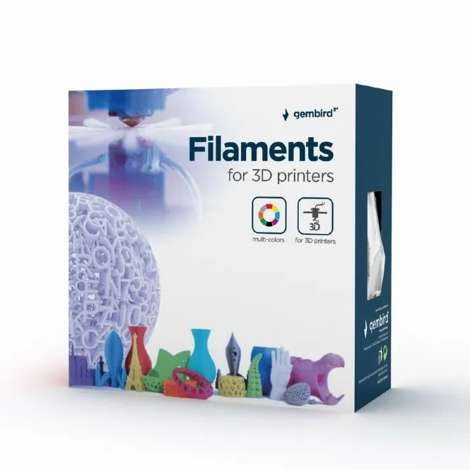 Filament pentru imprimantă 3D Gembird 3DP-ABS1.75-01-GR, ABS, Gri , 1.75 mm, 1 kg