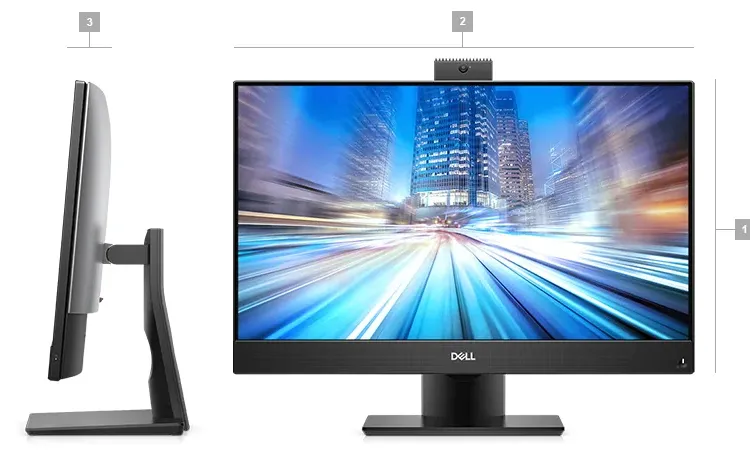 Computer All-in-One DELL OptiPlex 7470, 23,8", Intel Core i7-9700, 16GB/256GB, Windows 10 Pro 64-bit, Negru
