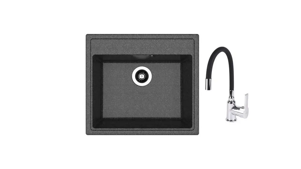 SET chiuveta Dr Gans Nica 570 + SanDonna F 9995 negru