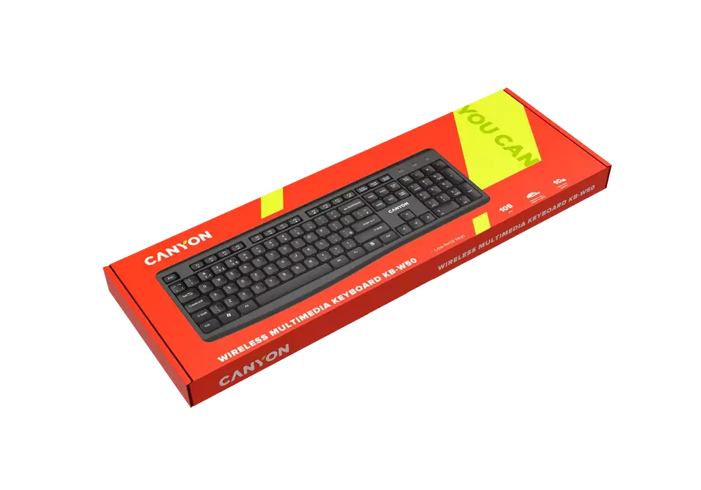 Tastatură Canyon KB-W50, Fără fir, Negru