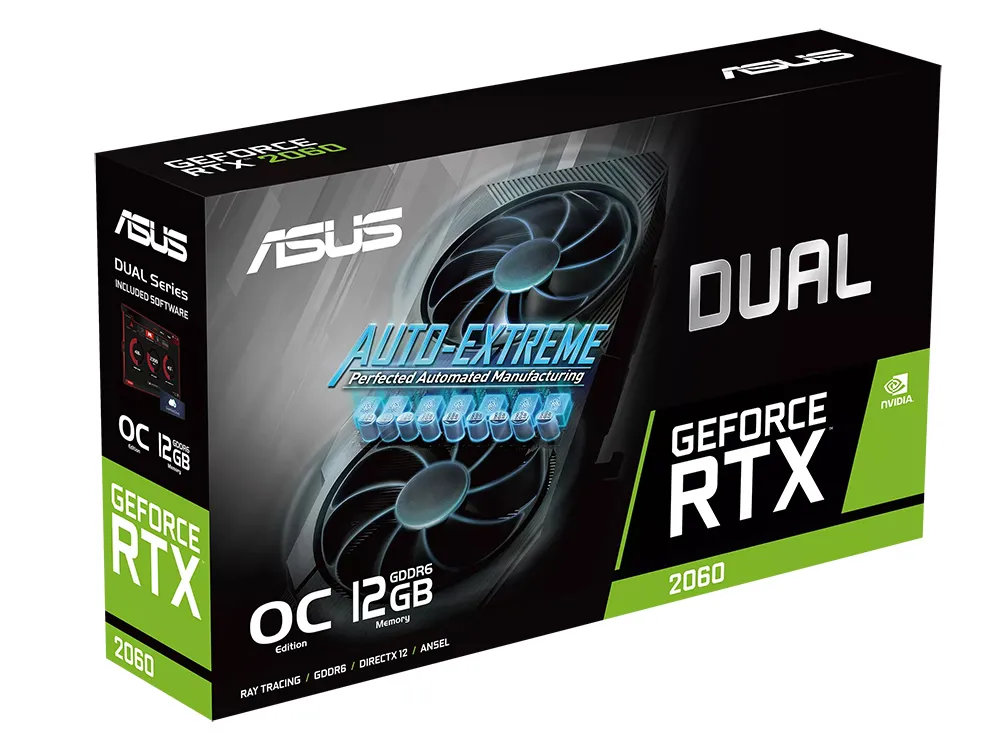 Placă Video ASUS DUAL-RTX2060-O12G-EVO, 12GB GDDR6 192bit