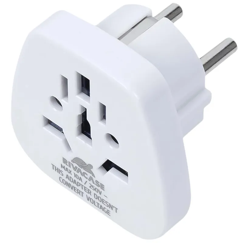 Wall Charger Adapter Rivacase PS4100 W00 travel adapter World to EU, White