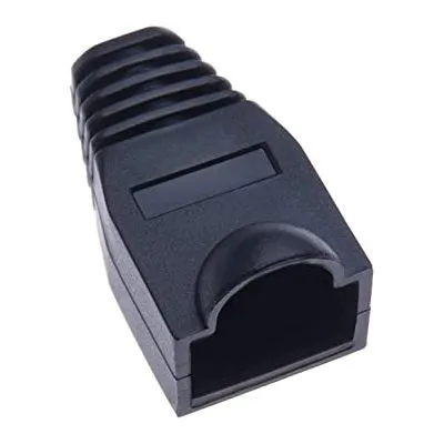 Boot cap for RJ-45, black, UTP cat.5 modular plug,  100 pcs/bag