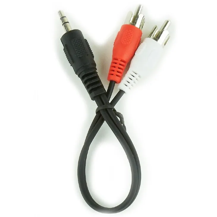 Audio Adaptor Cablexpert CCA-458/0.2, 3.5mm 3-pin (M) - 2x RCA (M), 0,2m, Negru