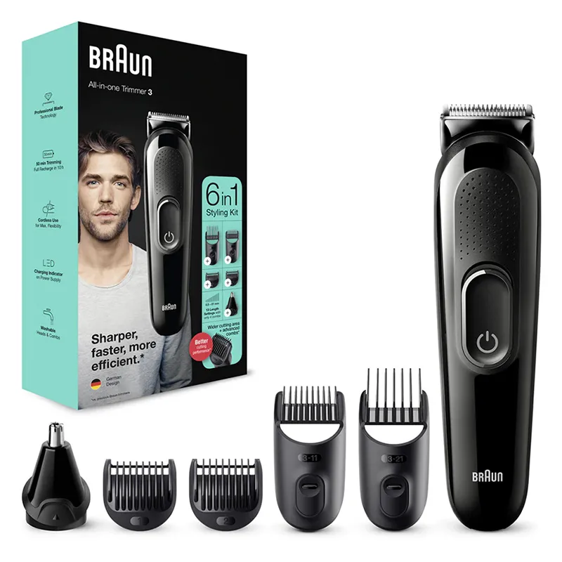 Trimmer pentru bărbați Braun MGK3320, Negru