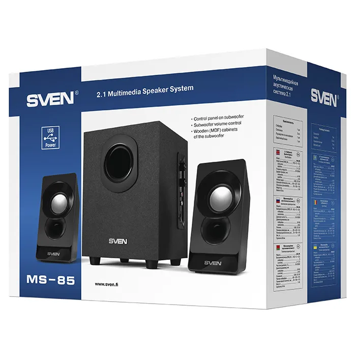 Boxe pentru calculator 2.1 SVEN MS-85, Negru