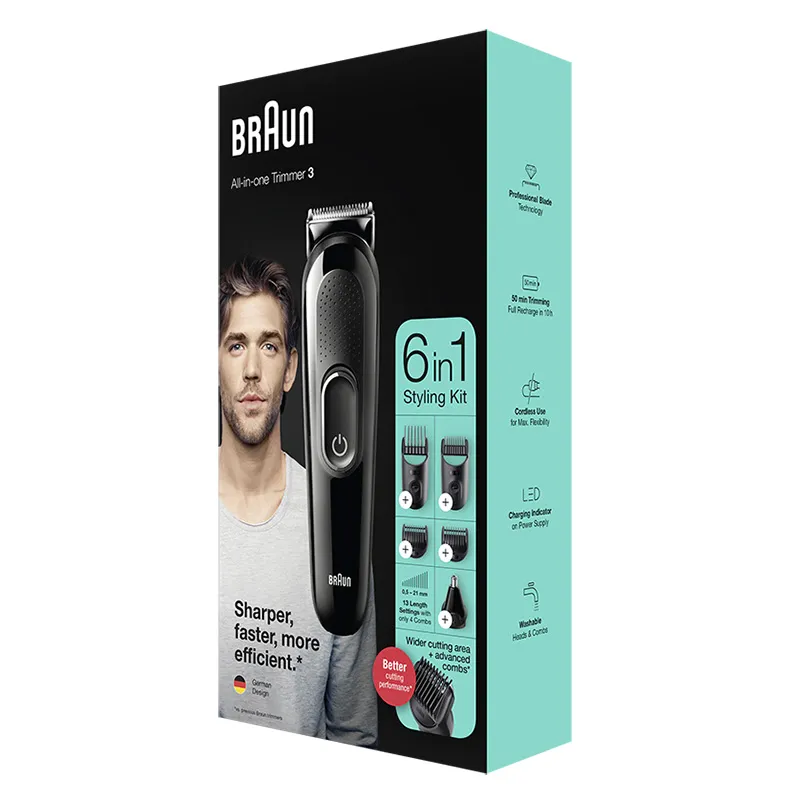 Trimmer pentru bărbați Braun MGK3320, Negru