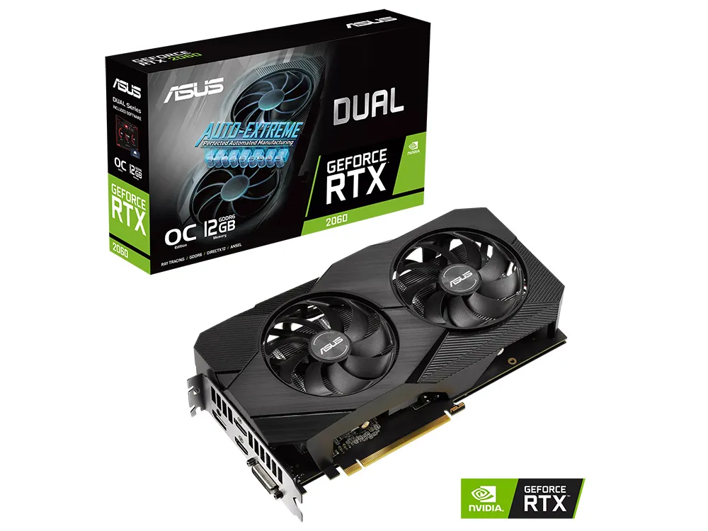 Placă Video ASUS DUAL-RTX2060-O12G-EVO, 12GB GDDR6 192bit