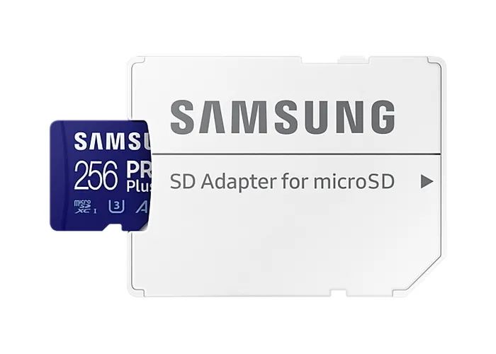 256GB MicroSD (Class 10) UHS-I (U3) +SD adapter, Samsung PRO Plus 