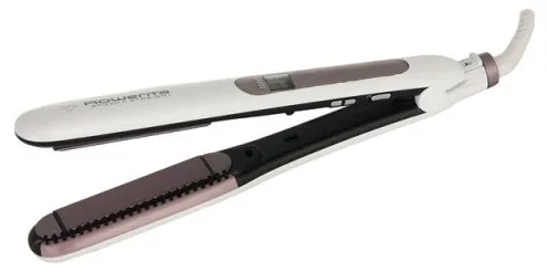 Placă de îndreptat părul Rowenta Brush & Straight SF7510F0, Alb | Roz