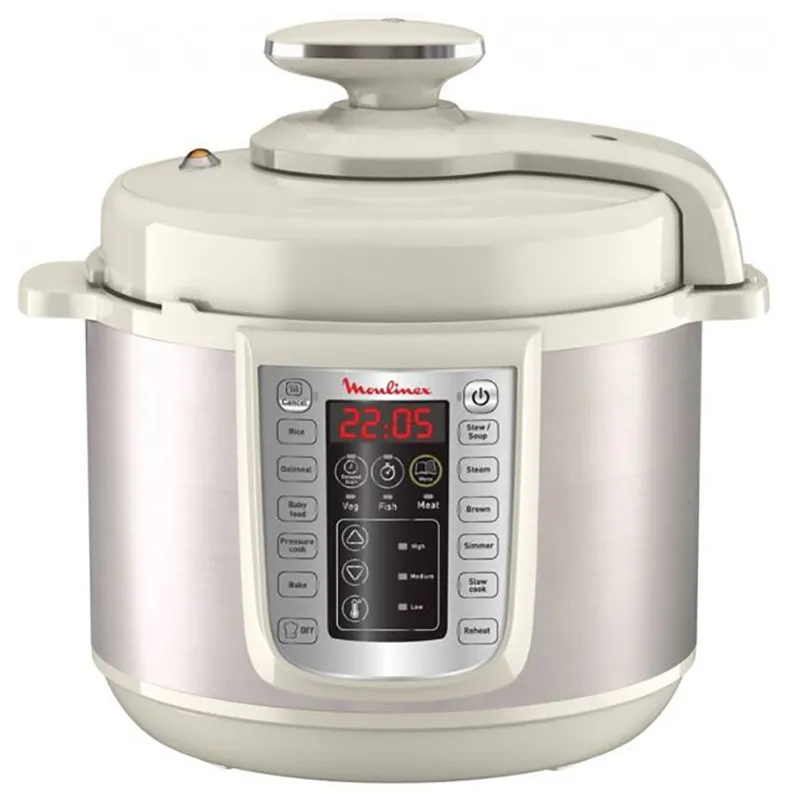 Aparat de gătit multifuncțional sub presiune Moulinex CE505A10, Alb Argintiu