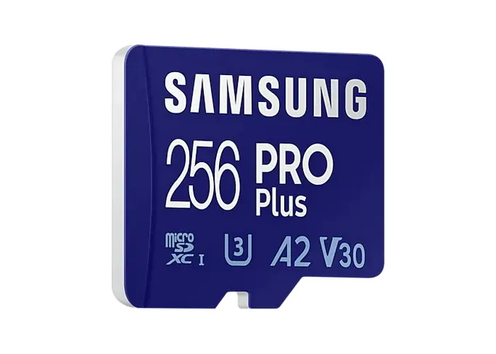 256GB MicroSD (Class 10) UHS-I (U3) +SD adapter, Samsung PRO Plus 