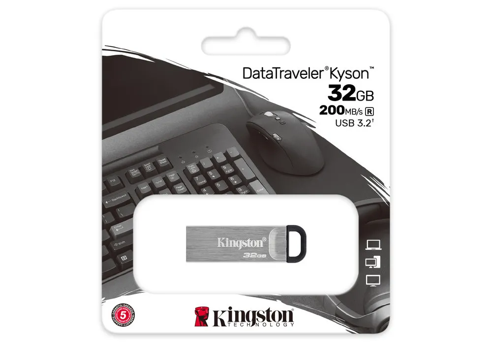 Memorie USB Kingston DataTraveler Kyson, 32GB, Argintiu