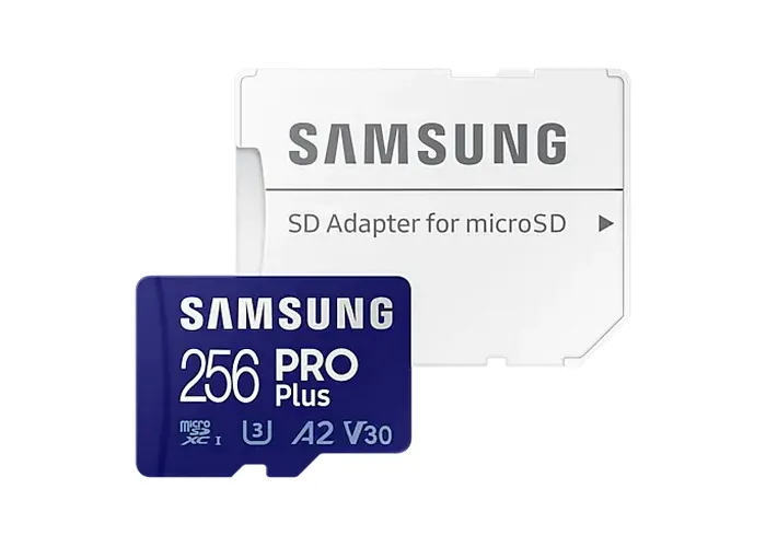256GB MicroSD (Class 10) UHS-I (U3) +SD adapter, Samsung PRO Plus 