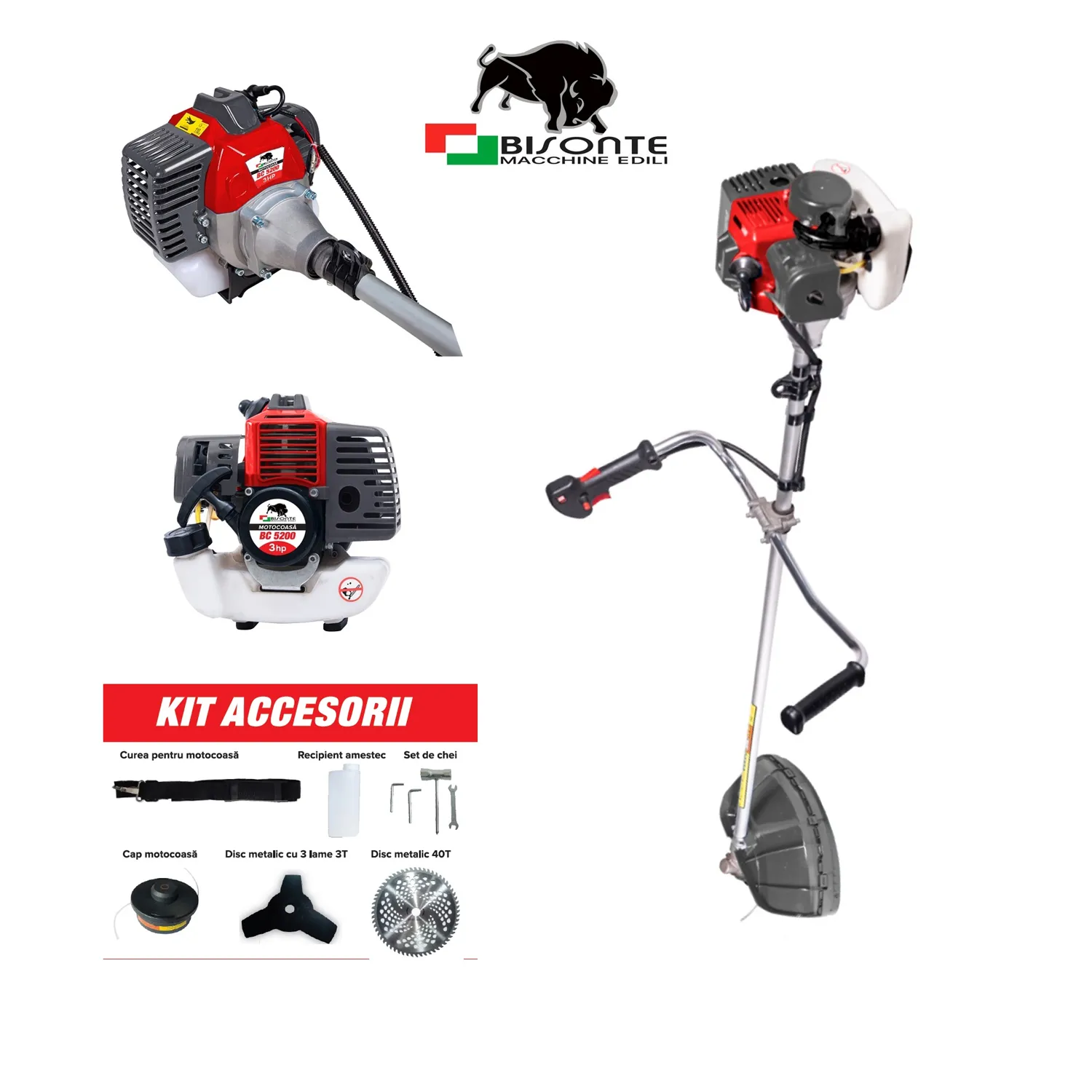 TikTok Motocoasa BISONTE BC 5200 si Drujba TechnoWorker DB5802 PRO