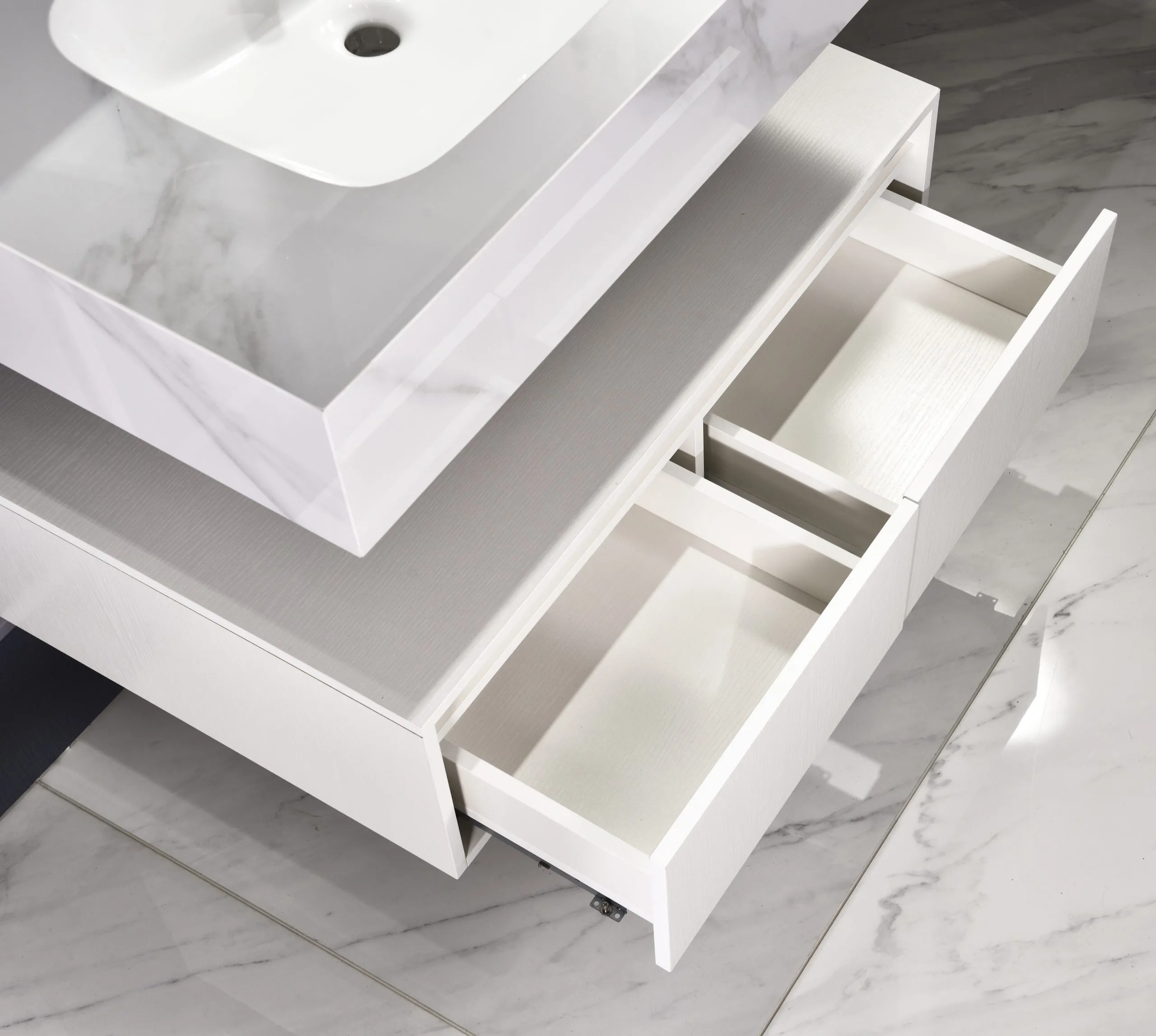 Set mobilier baie din piatra sinterizata 1016A (80cm)