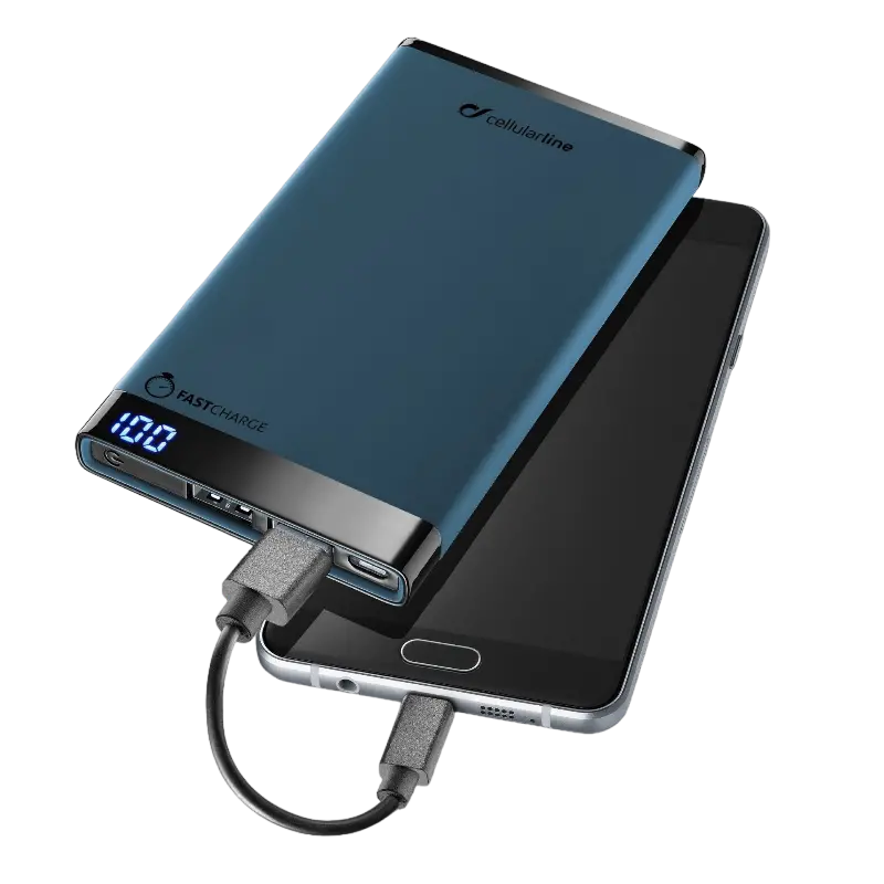 Acumulator extern Cellularline FreePower Slim 6000, 6000mAhmAh, Albastru