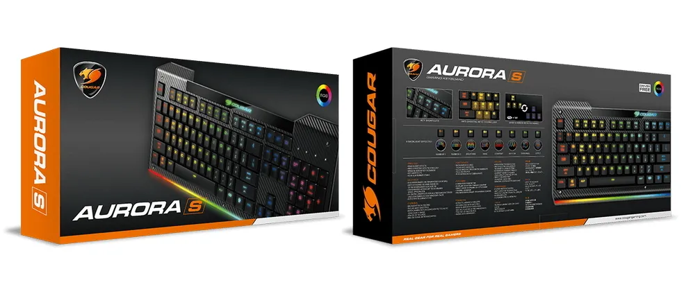 Tastatură Cougar Aurora S, Cu fir, Negru