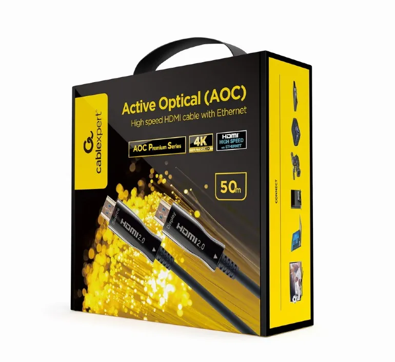 Cablu Video Cablexpert CCBP-HDMI-AOC-50M-02, HDMI (M) - HDMI (M), 50 m, Negru