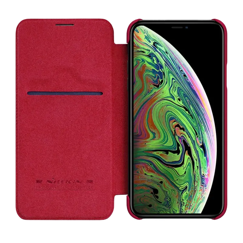 Husă tip carte Nillkin iPhone 11 Pro Max - Qin, Roșu