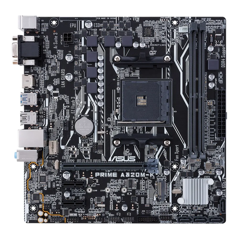 Placă de bază ASUS PRIME A320M-K, AM4, AMD A320, Micro-ATX