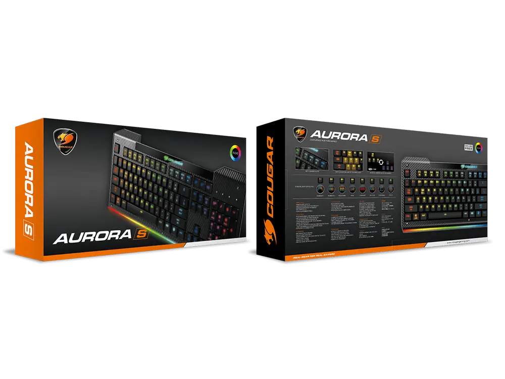 Tastatură Cougar Aurora S, Cu fir, Negru