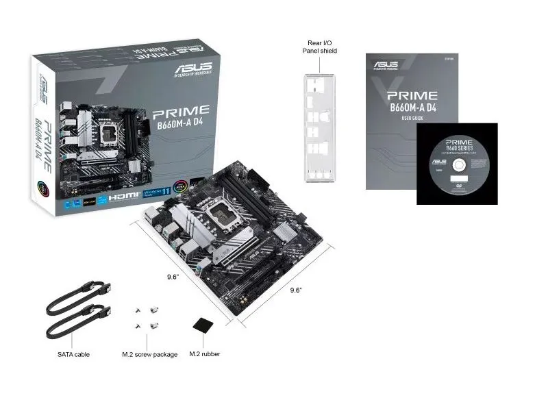 Placă de bază ASUS PRIME B660M-A D4, LGA1700, Intel B660, Micro-ATX