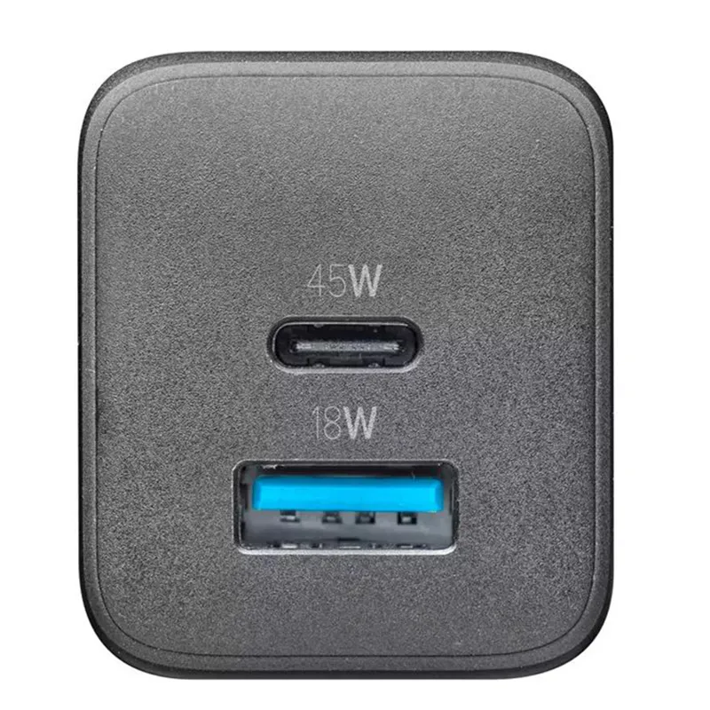 Încărcător Cellularline Wall Charger GAN, 2 Ports, 45W, 45W, Negru