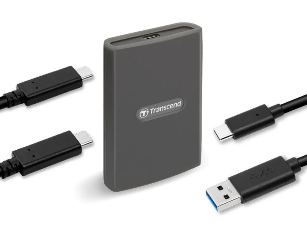 Cititor de carduri Transcend TS-RDE2, USB Type-C, USB Type-A, Gri