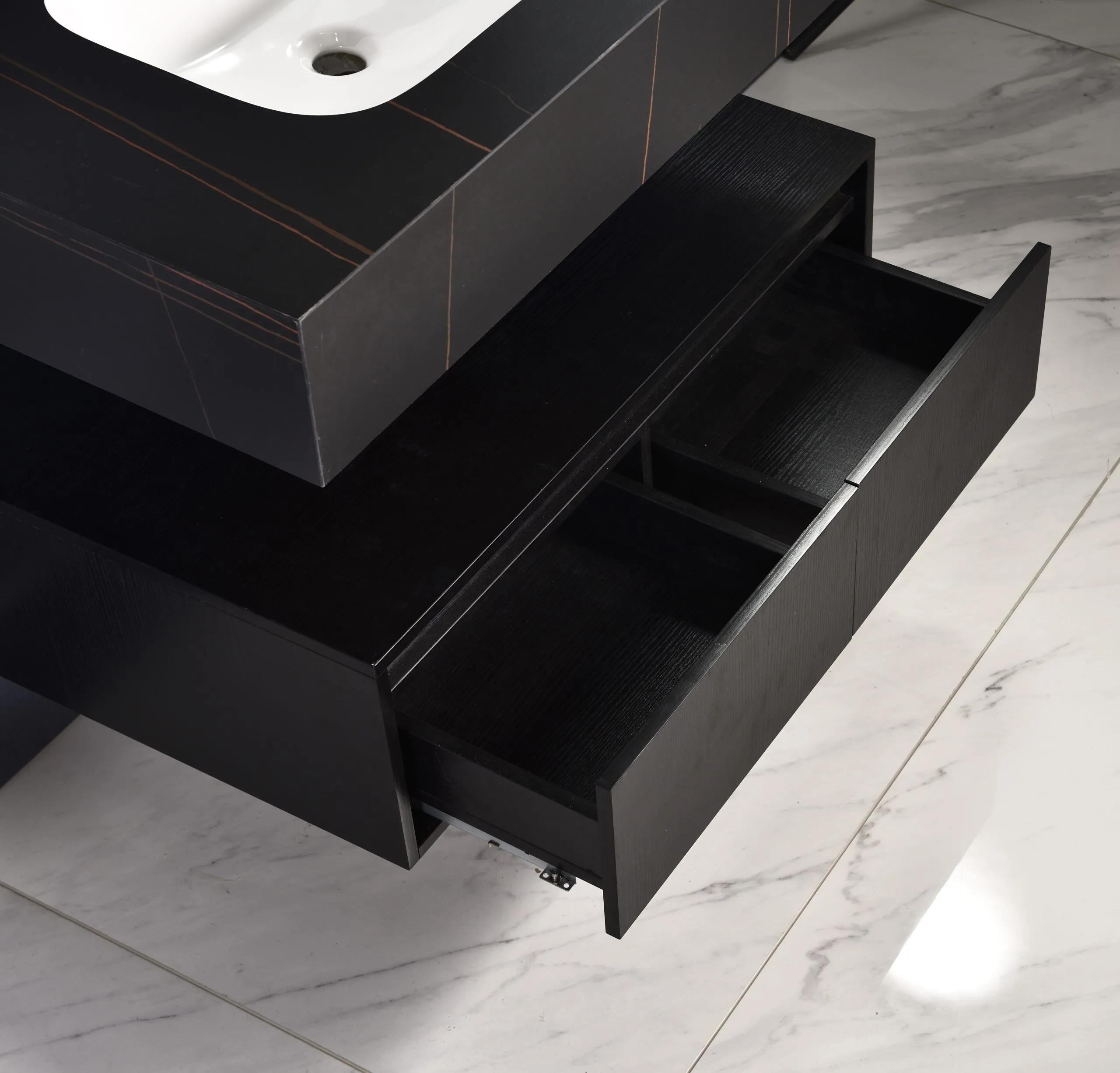 Set mobilier baie din piatra sinterizata 1016N (80cm)