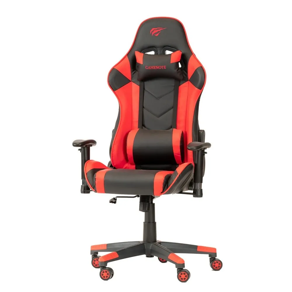 Scaun Gaming Havit GC932, PVC Piele, Negru/Rosu