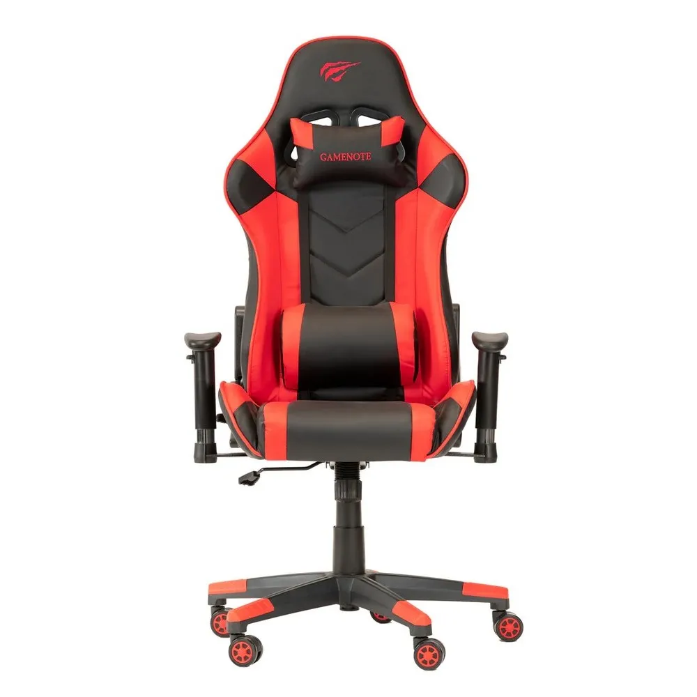 Scaun Gaming Havit GC932, PVC Piele, Negru/Rosu