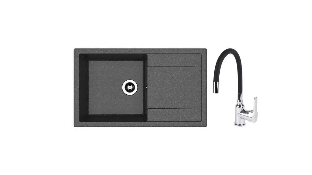 SET chiuveta Dr Gans Tehno 860 + SanDonna F 9995 negru