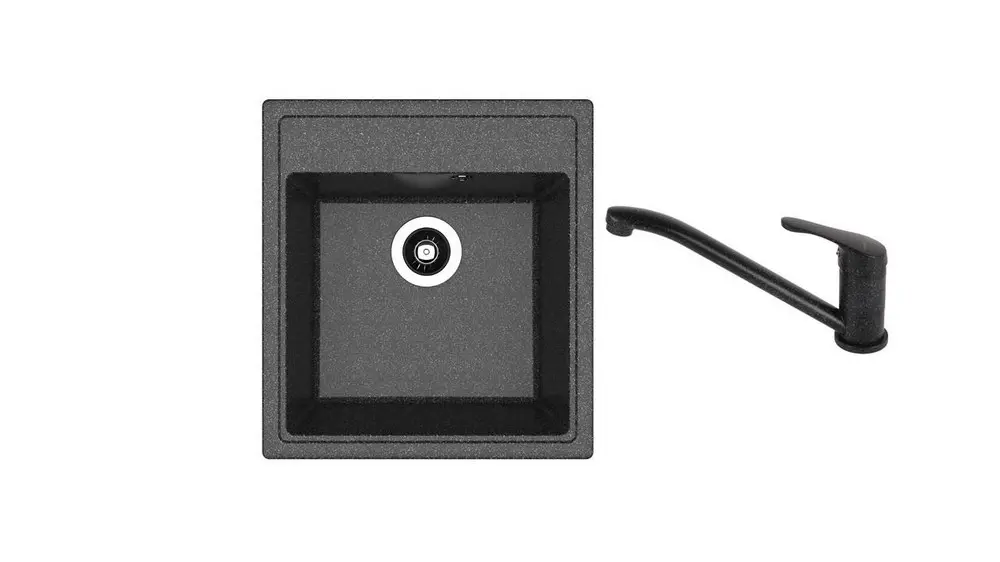 SET chiuveta Dr Gans Nika 470 + SanDonna F 1066 negru     