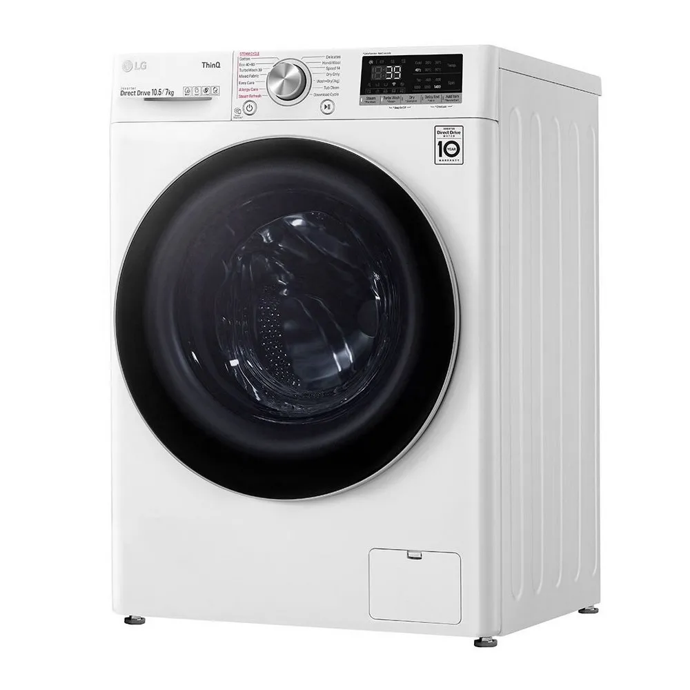 Mașină de spălat cu uscător LG F4DV710S1E, 10,5kg, Alb