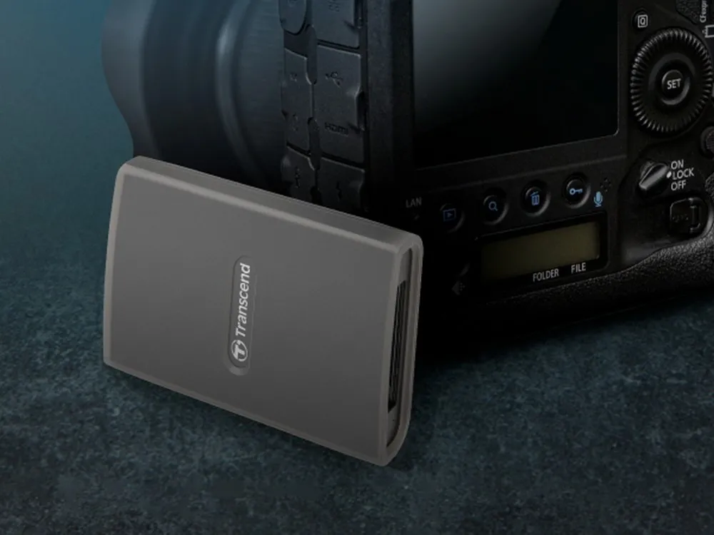 Cititor de carduri Transcend TS-RDE2, USB Type-C, USB Type-A, Gri