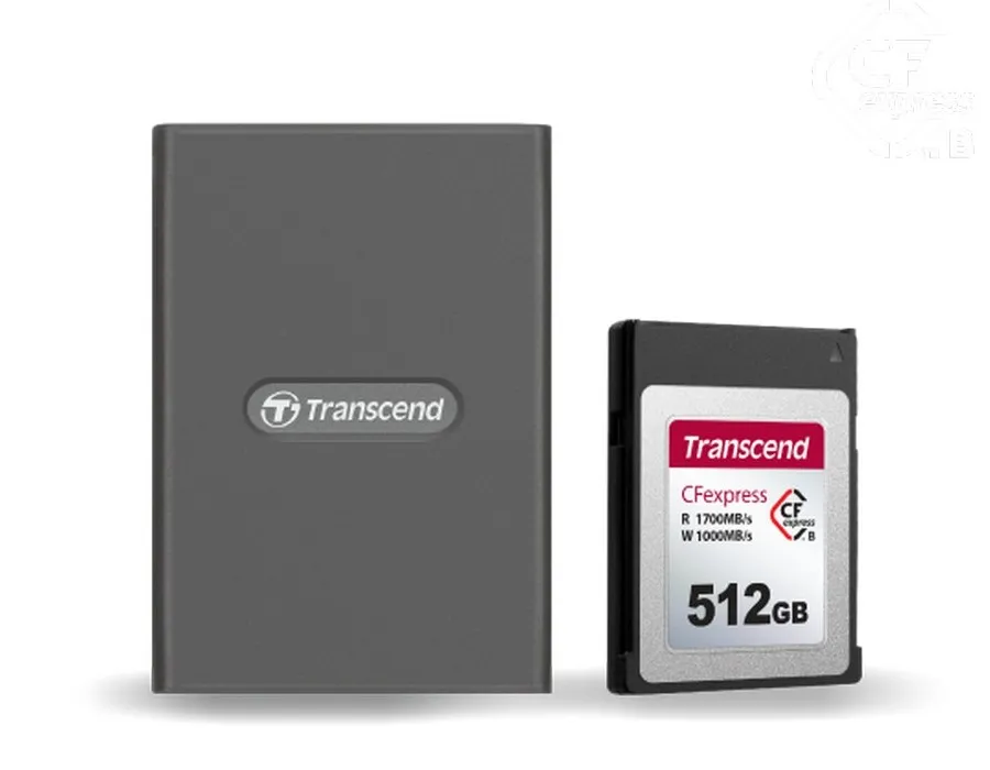 Cititor de carduri Transcend TS-RDE2, USB Type-C, USB Type-A, Gri